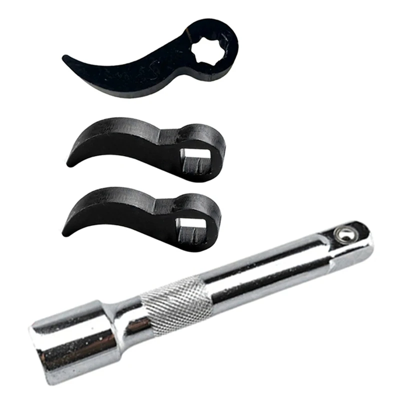 

4Pcs Pry Bar Wrench Adaptor Head,Crowbar Adapter-Head Tool,Half Shaft Removal Car Repairing Tools With Extension Bar 1/2