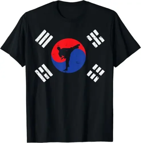 NEW LIMITED Korean Martial Arts Taekwondo South Korea Flag Vintage T-Shirt