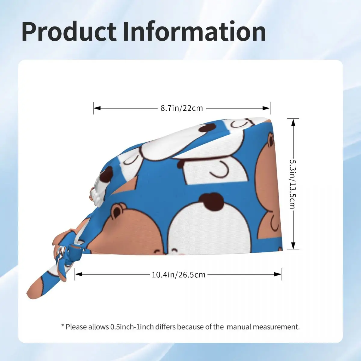 Czapki medyczne Dudu Bubu, czepki do scrubów dla mężczyzn i kobiet, regulowane czapki pielęgniarskie z motywem całowania, nowatorskie czapki robocze dla osób z długimi włosami