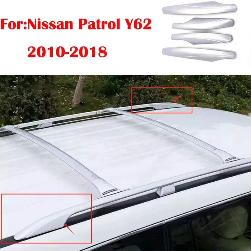 Roof Rack Cover Front Rear Black Roof Luggage Rack Guard Bar Roof Rail End Shell For Nissan Patrol Y62 2010-15 2016 2017 2018