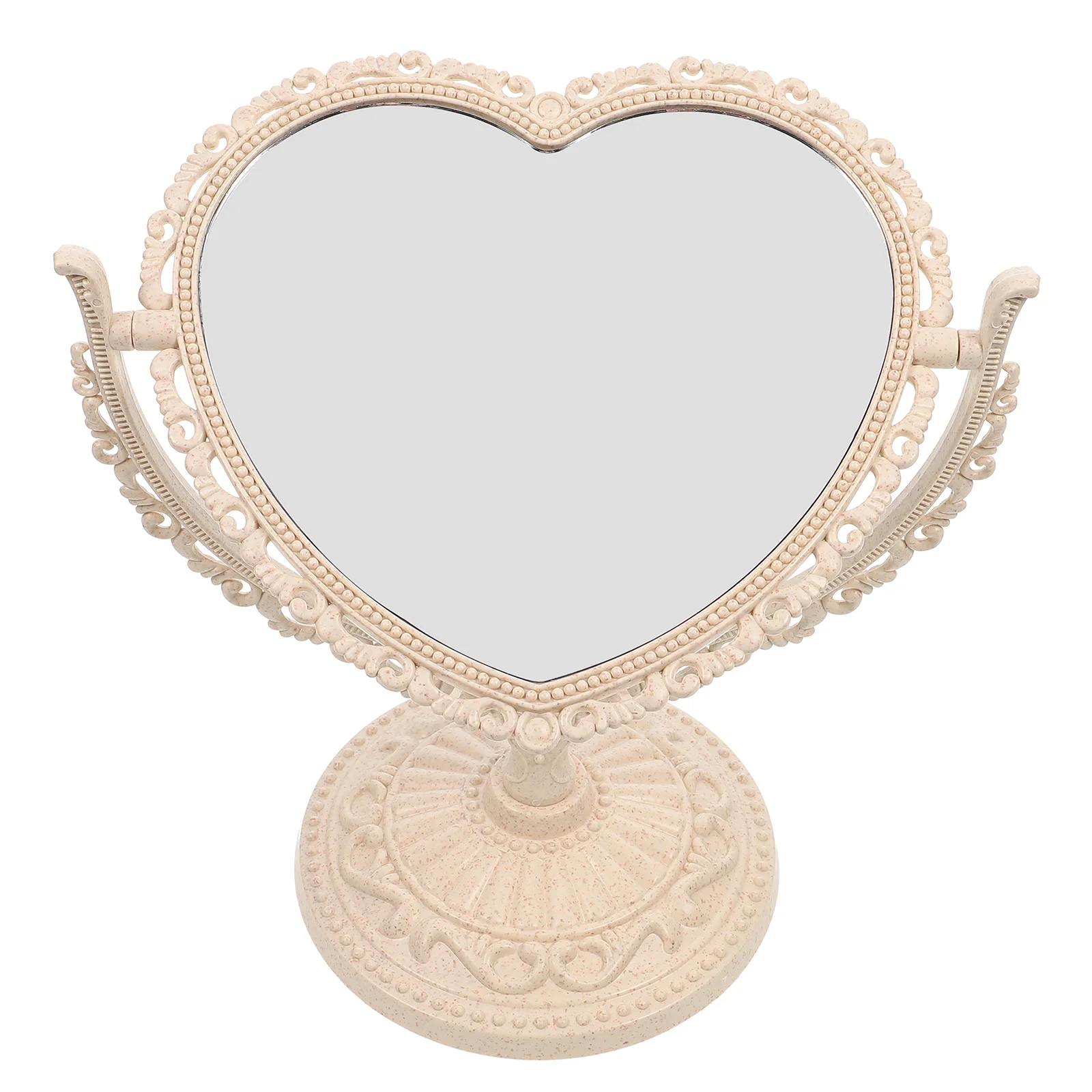 Miroir de maquillage vintage, vanité, double élasthanne, miroirs décoratifs, en forme de cœur, pour voyage