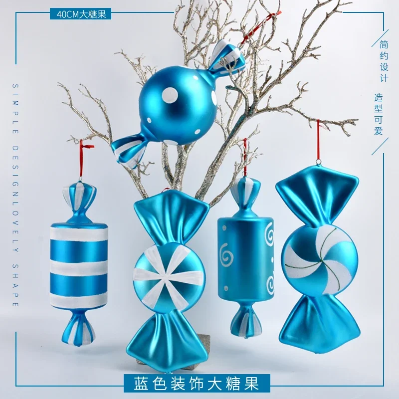 

Festival decoration supplies blue painted candy pendant shopping mall wedding photography stage scene arrangement candy props