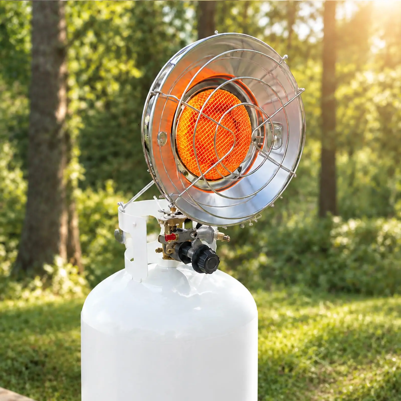 15000 BTU Portable Propane Tank Top Heater, 3 Heat Settings, Safety Shutoff, For 20 lb Tanks, Outdoor Camping & Construction Gas Heater