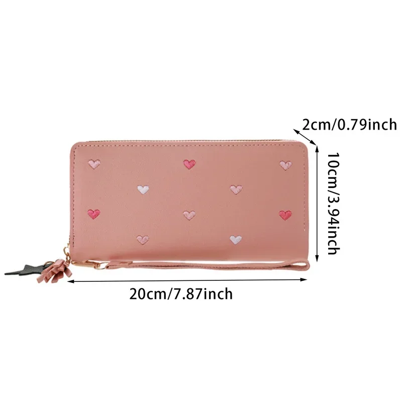 Portafogli lunghi da donna Portafogli di lusso con cuore d\'amore per porta carte da tasca per soldi da donna Portafogli femminili Pochette per