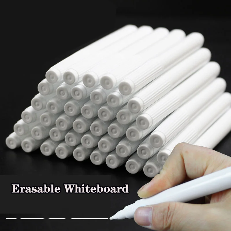 10pcs Korean Erasable White Marker Whiteboard For Mirror Simplicity Student Blackboard Water Pen Mirror Painting Brush