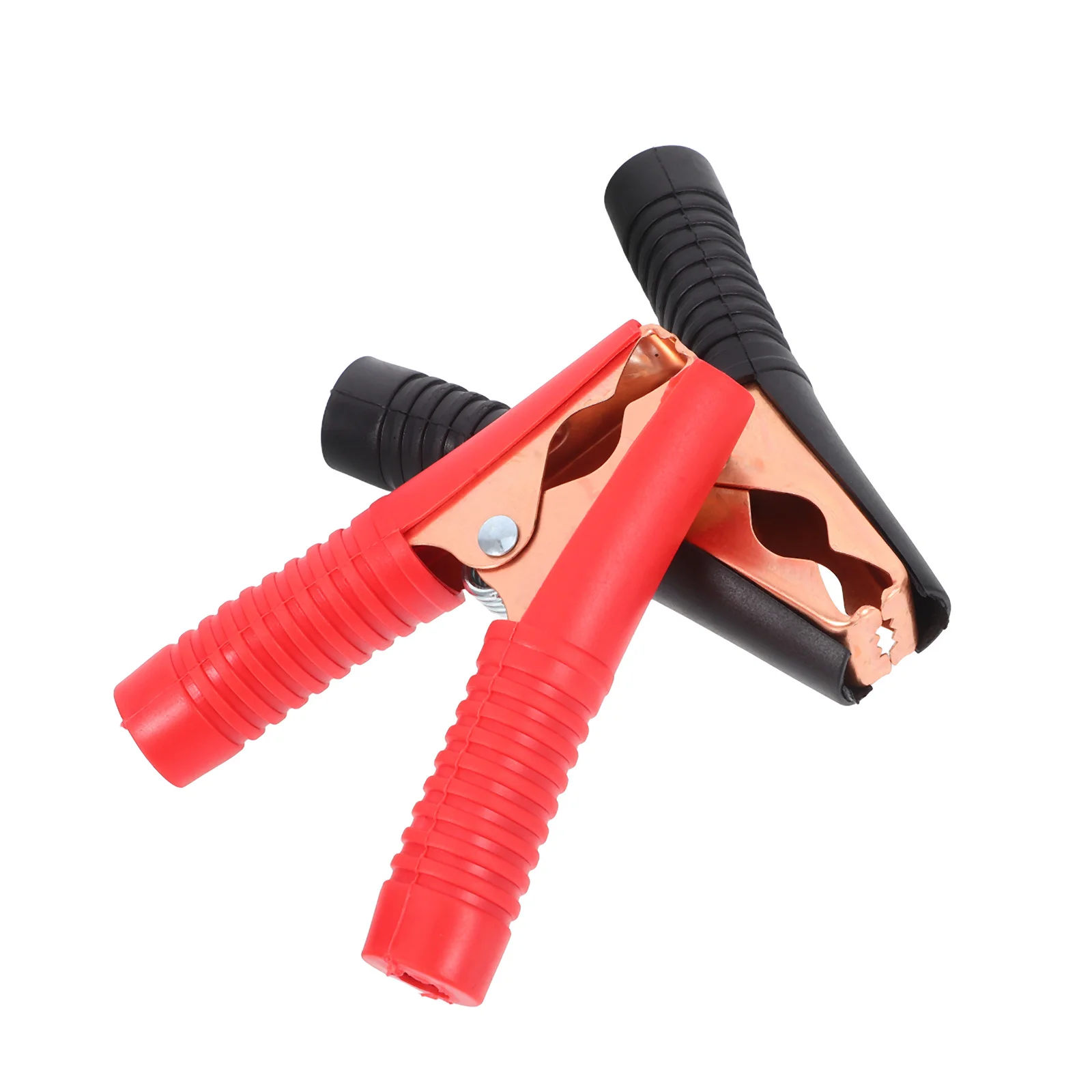 

2Pcs Charging Crocodile Clips Copper Handle Rust Proof Car Storage Terminals Black Red Accumulator Clip Power Adapter