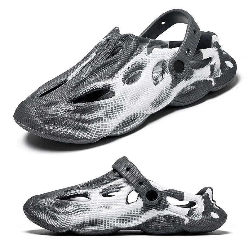 

Men Beach Sandals Women Hollow Garden Shoes 2025 Tie-dyed Designer Hole Slippers Sneakers Unisex Water Shoes Slip on Foam Runner