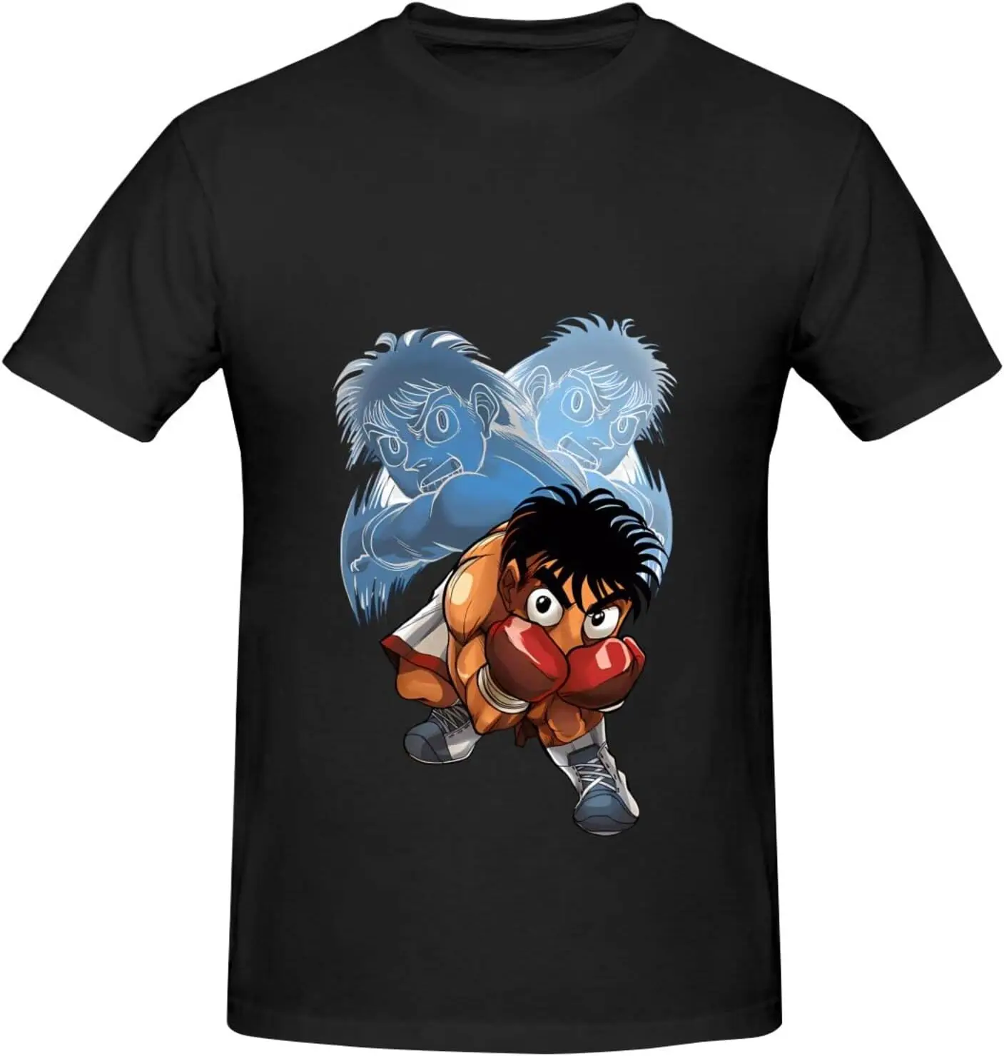 

Anime Hajime No Ippo Shirt for Men Fashion Casual Cotton Custom Short Sleeve Tshirt Cool Tees Top Black