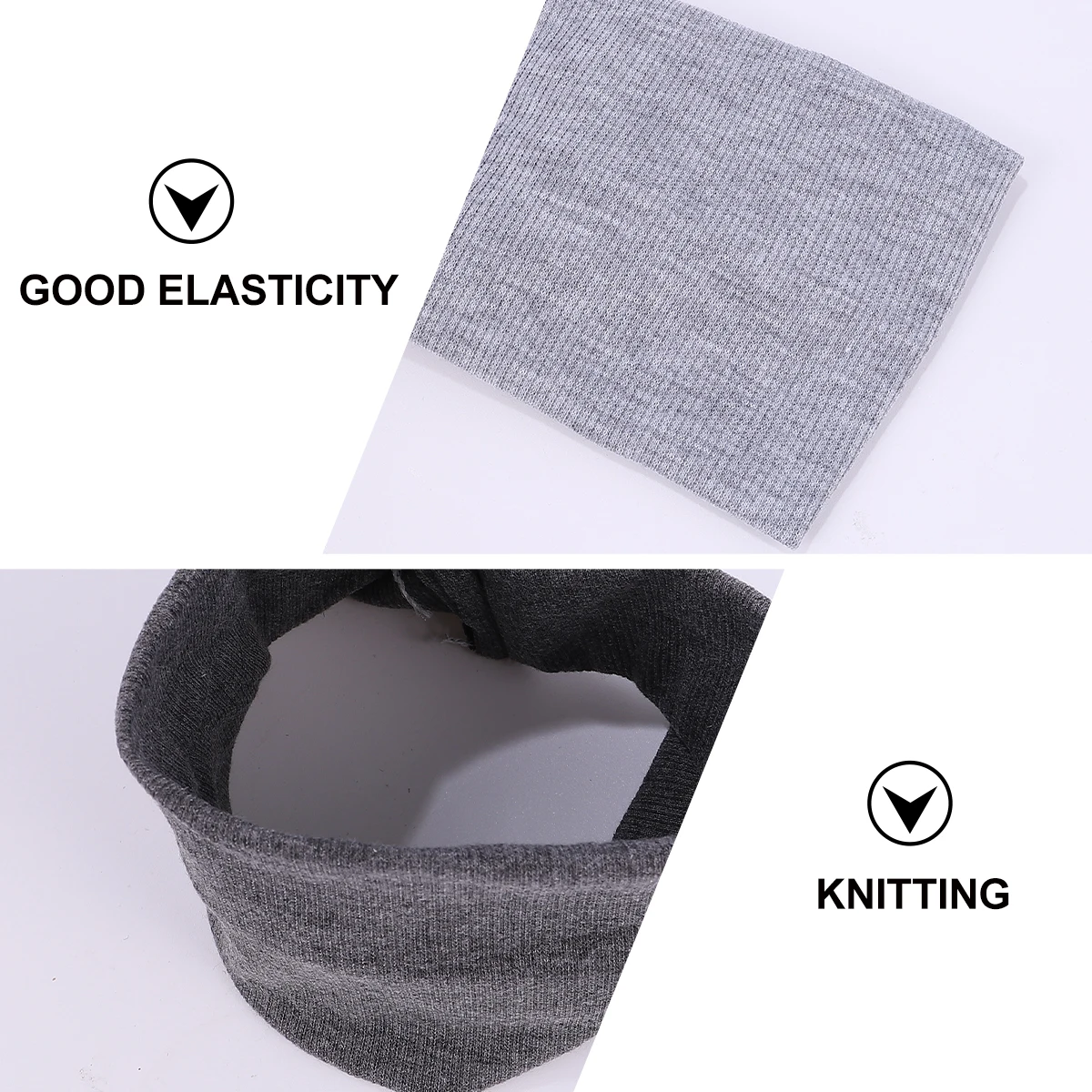 

5Pcs Kids Hair Band Set Cross Elastic Headwrap Durable Hair Accessories Solid Colors Dark Gray Light Gray