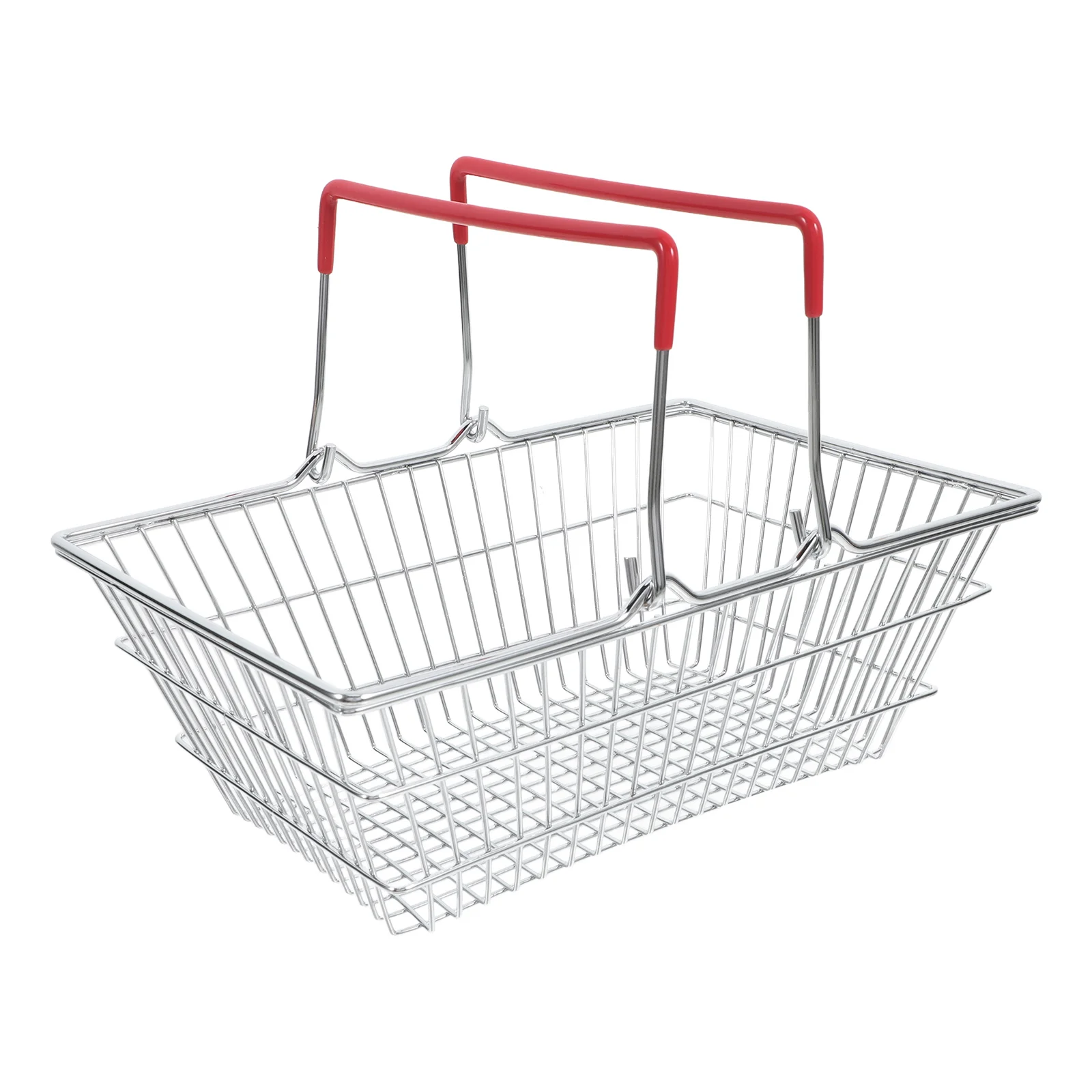 Simulated Shopping Basket Baskets with Handle for Kids Mini Red Iron Bolga Tote