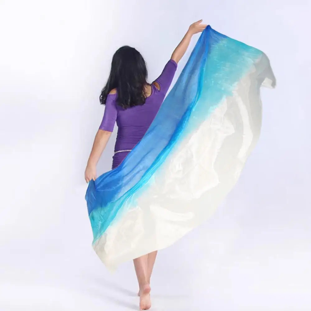 200cm x 80cm Performance danse couleur unie Texture claire voile châles femmes écharpe Costumes accessoires voiles de danse du ventre