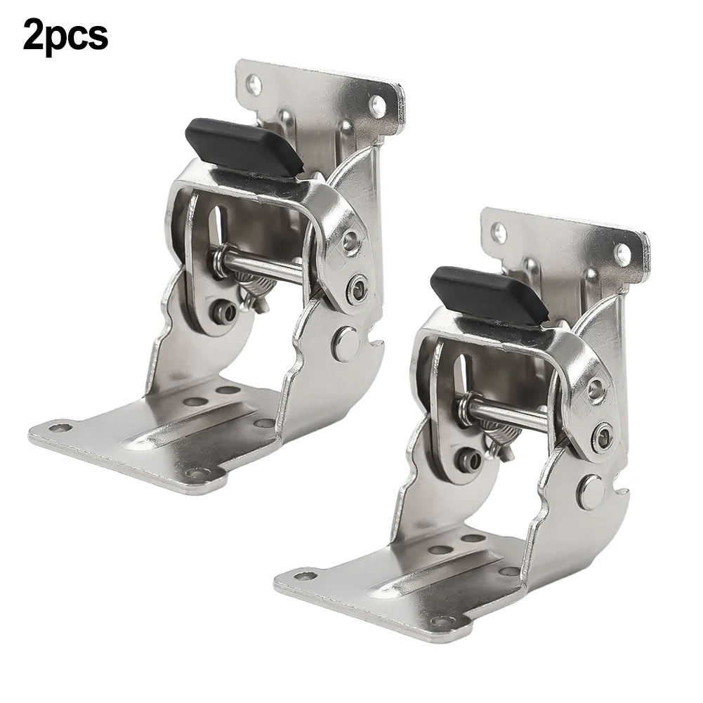 Black Steel Self Lock Hinge 500lbs Capacity Folding Bracket With Screws For DIY Workbench RV Kitchen Cabinet Hardware Parts