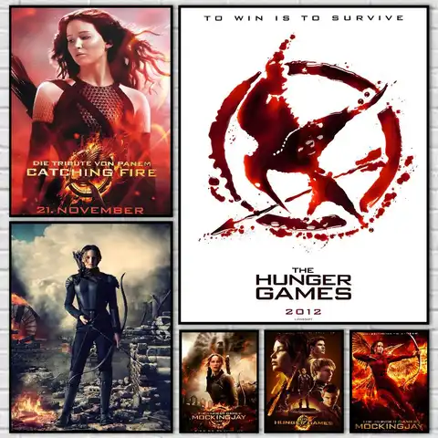 Movie T-The h-Hunger g-Games Poster sticky wall waterproof home living room bedroom bar aesthetic decoration