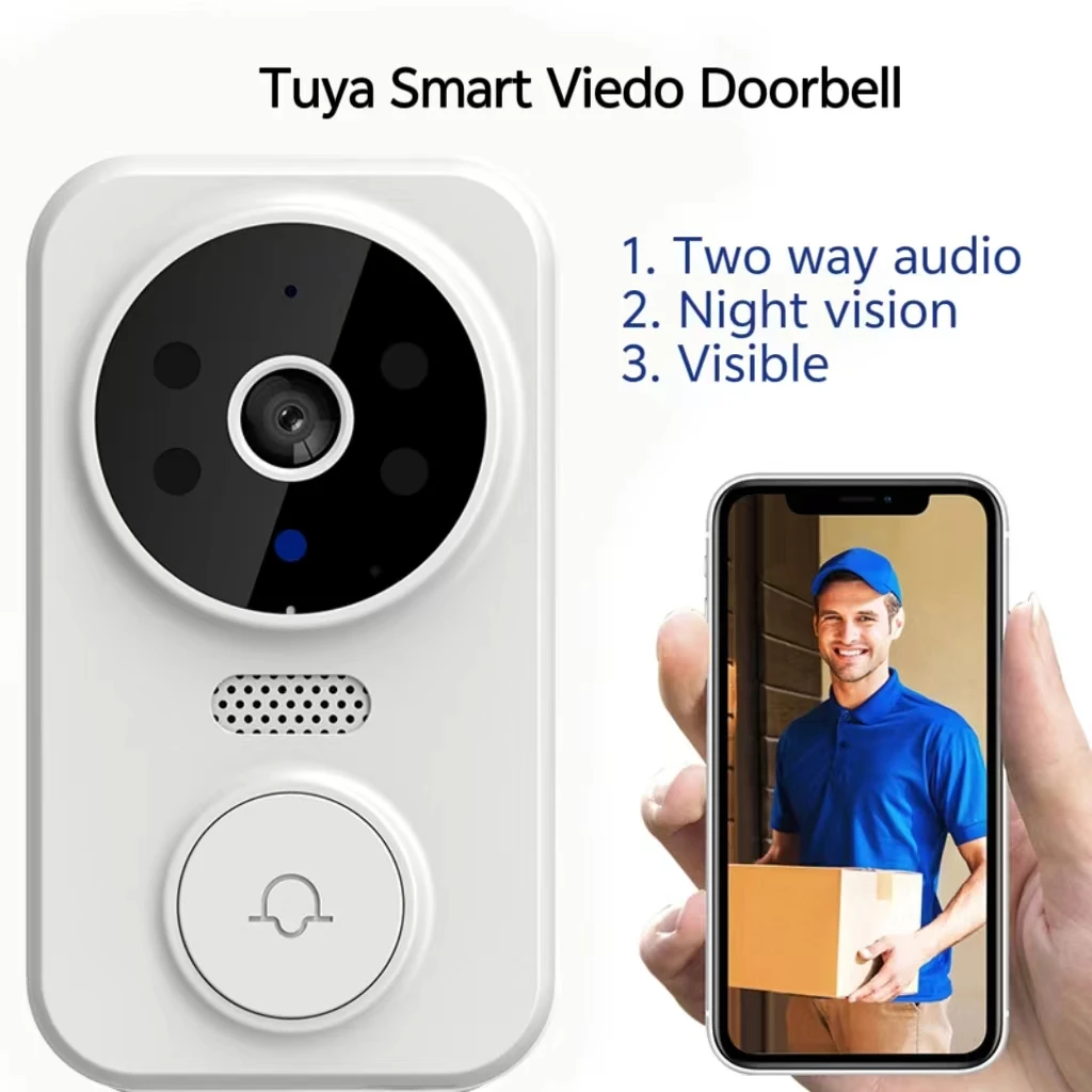 

Tuya Smart Video WiFi Wireless Doorbell Two-way Intercom Intelligent Infrared Night Vision Household Electronic Cat Eye For Home