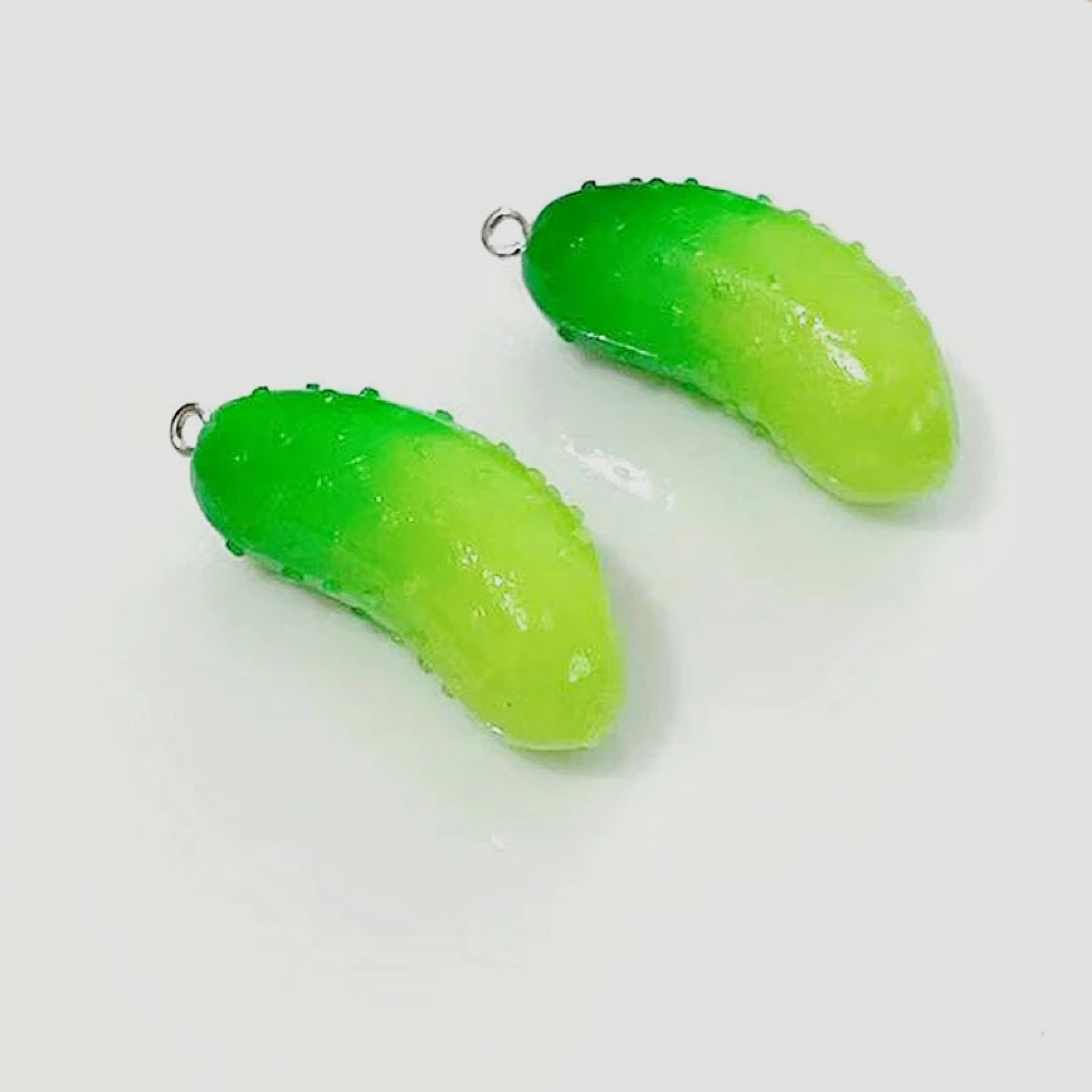 

10pcs Green Vegetable Small Cucumber Resin Charms Sweet Fruit Pendants For Keychain Necklace Diy Eardrop Jewelry Make