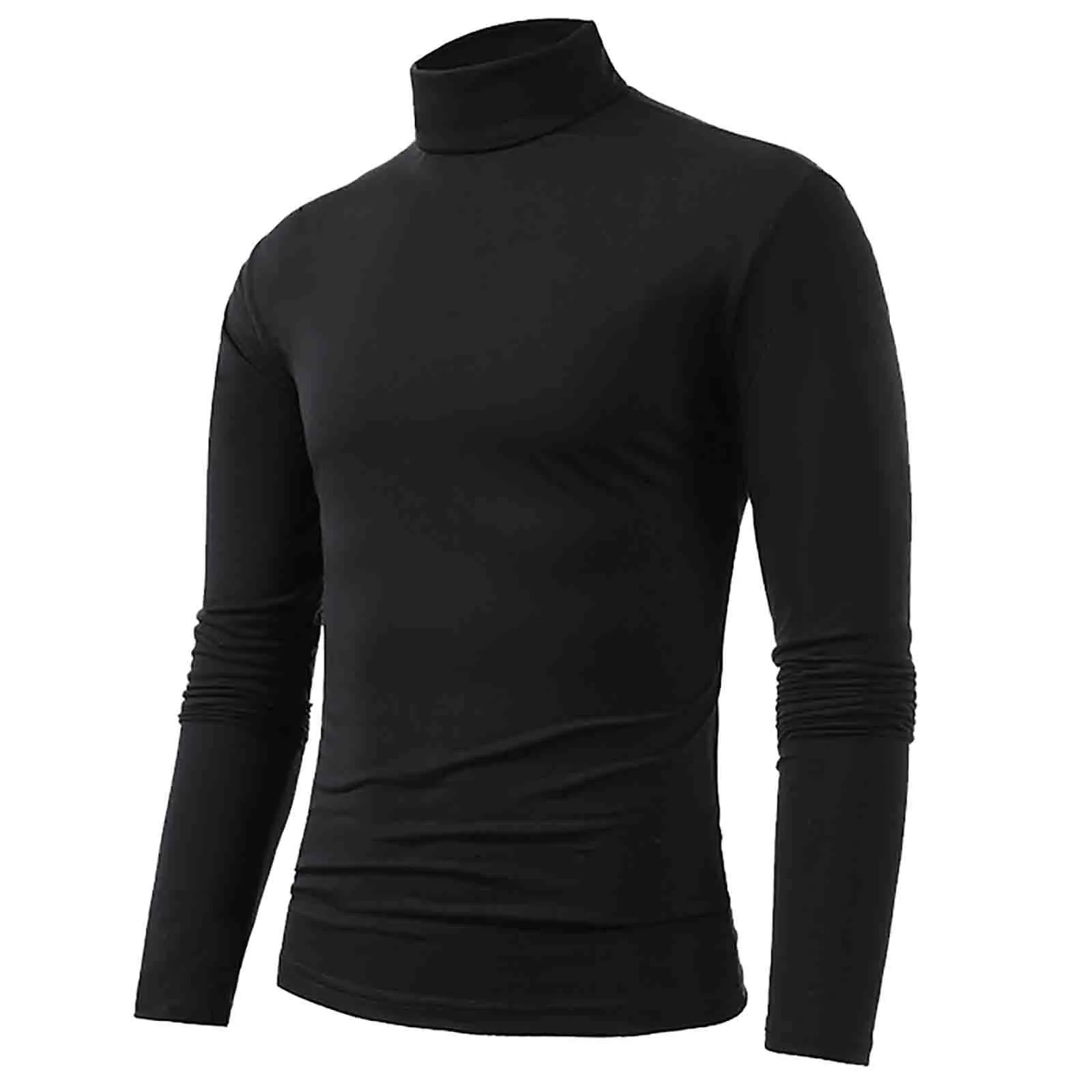 

Spring 2025 Turtleneck Sweater Men Warm Knitted Solid Color Pullovers Men's Slim Fit Casual Turtleneck Knitwear Man Sweaters