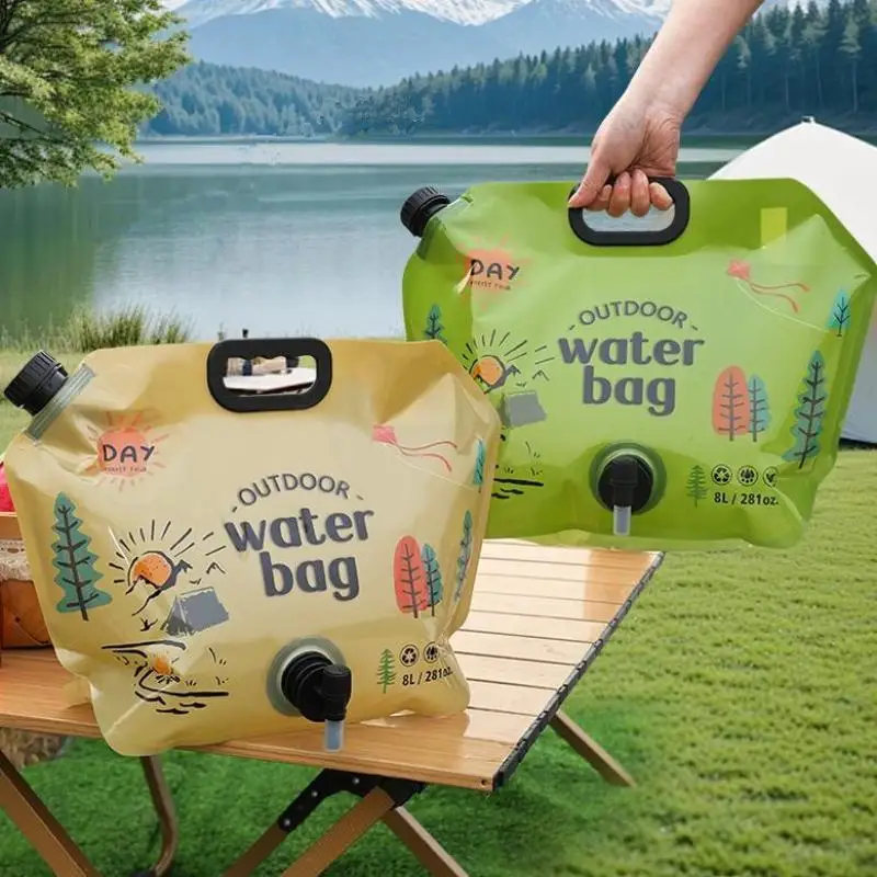 8L Portable Camping Beer Bag Foldable Drinking Water Bucket Large Capacity Water Container Outdoor Travel Lightweight Water Bag