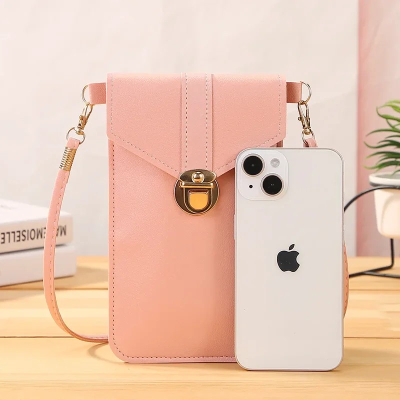 

Women's bag new buckle crossbody touch screen mobile wallet retro versatile small wallet