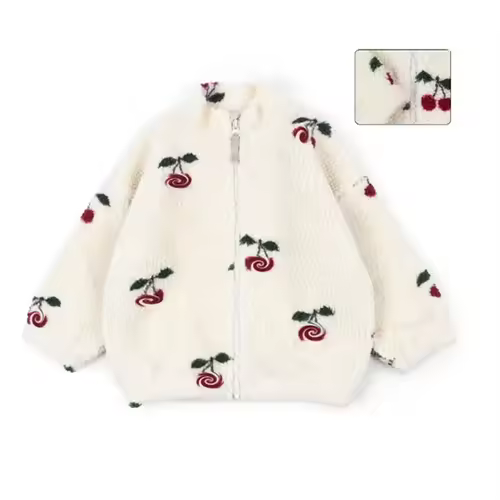 2026 KS Brand Winter Baby Girls Boys Lambswool Cherry Jackets Kids Clothes Boys Sequin Cartoon Outerwear Children's Coats 1-9Yrs - Image 12