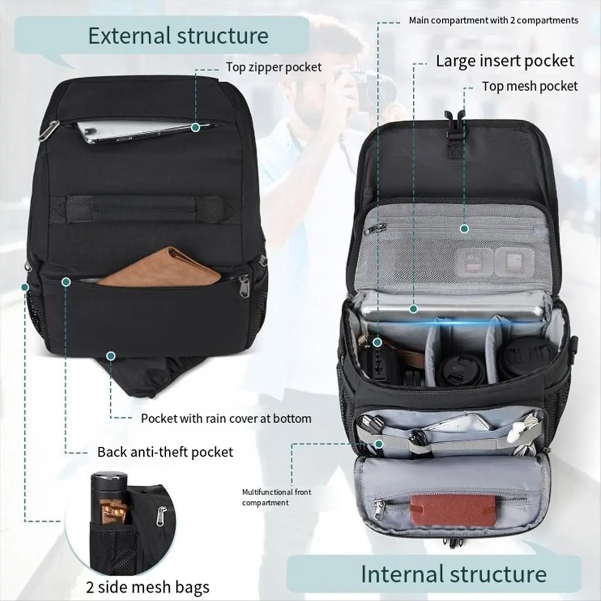 A78I Camera Storage Bag SLR Camera Shoulder Bag Storage Messenger Stand-Alone Light Weight Waterproof Bag
