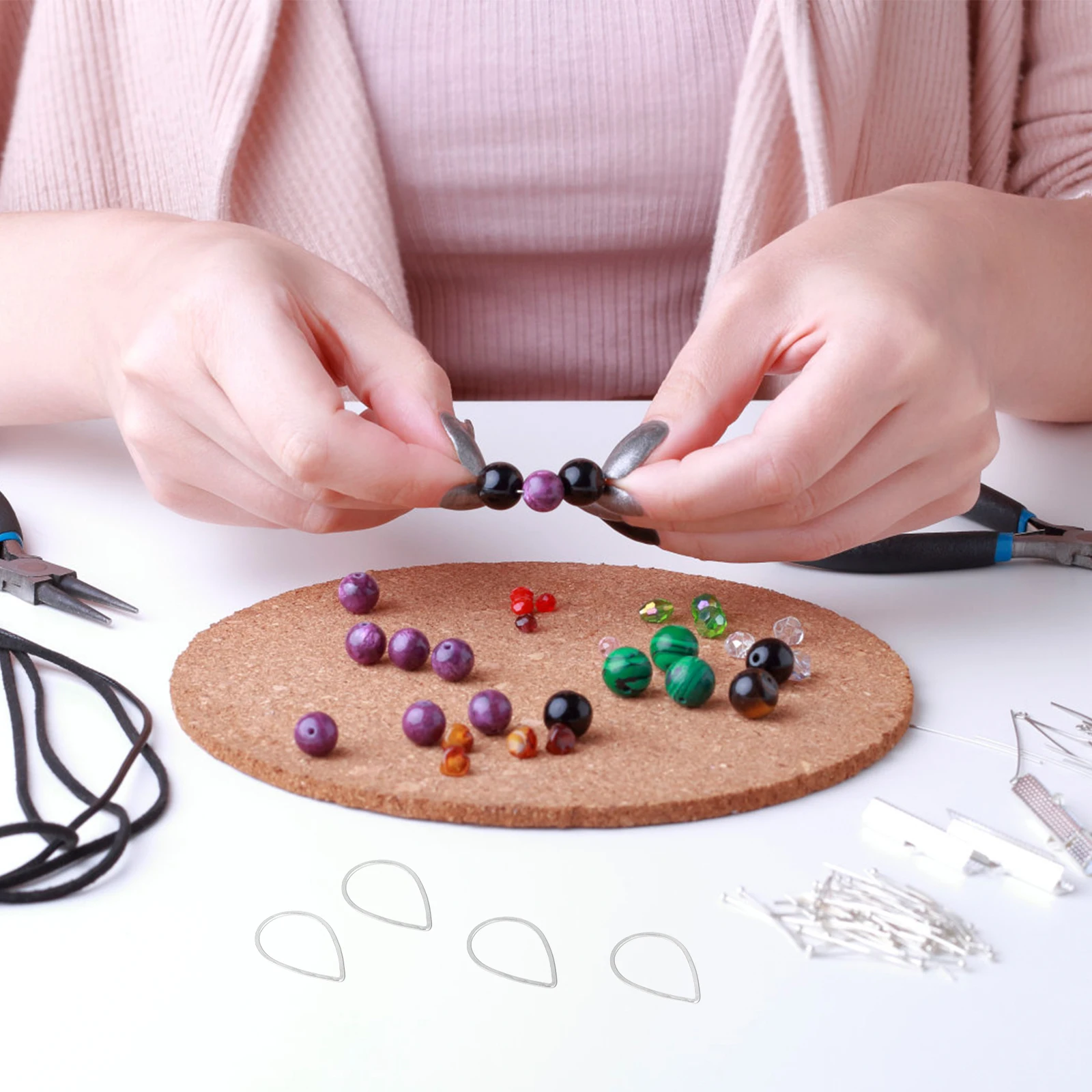 

30 Pcs Teardrop Earring Pendants Copper Beads Necklace Diy Bracelet Jewelry Making Crafts Long Lasting Fashion Accessories Charm