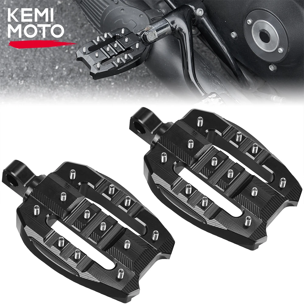 

KEMIMOTO Motorcycle Foot Pegs Wide Fat 360° Rotating Footpegs for Sportster Iron 883 Dyna Softail FLFB FLSTF Moto Accessories