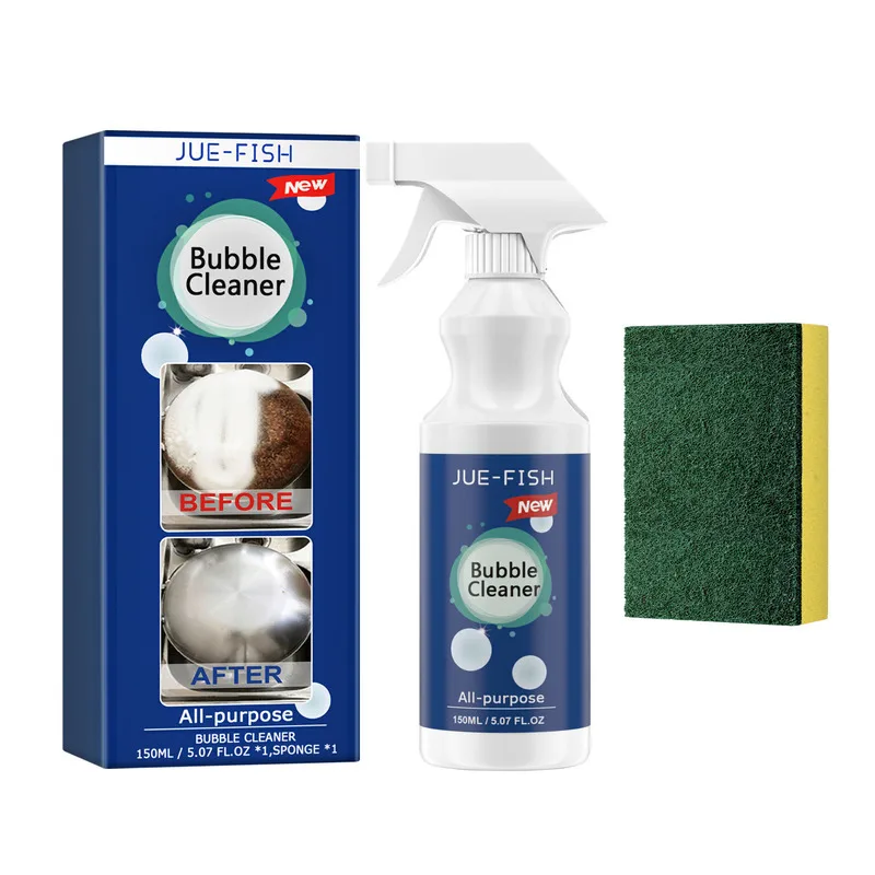 

Kitchen Oil Stain Bubble Cleaner Range Hood Stove Exhaust Pipe Wall Kitchen Utensil Oil Stain Cleaner With Sponge