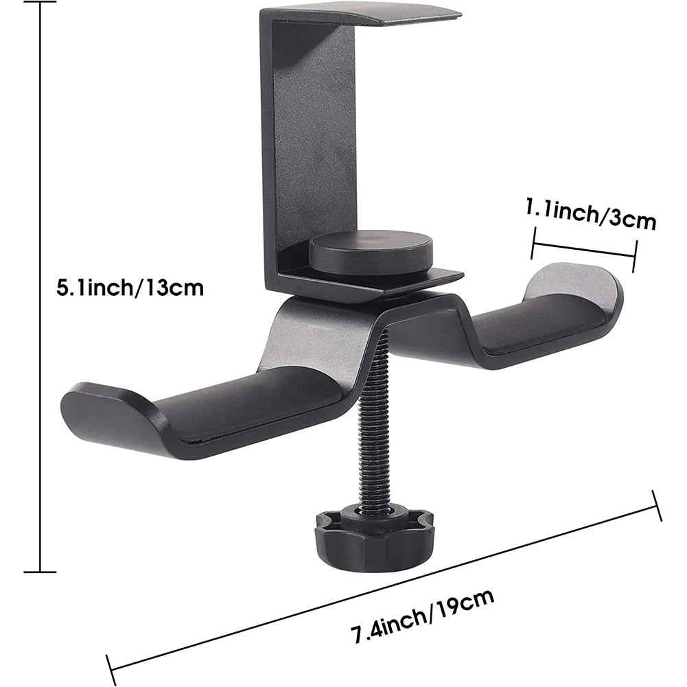 Doppelter Kopfhörer ständer unter dem Schreibtisch, universeller PC-Gaming-Schreibtisch-Kopfhörer halter, um Grad drehbar, Kopfhörer halterung