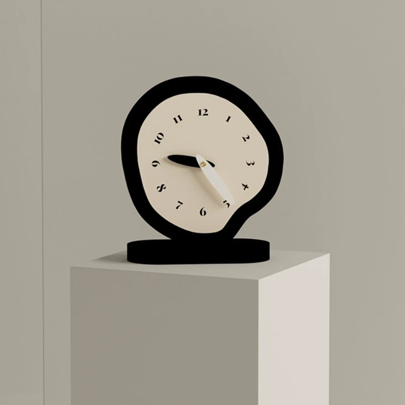 

Бесшумные настольные часы, деревянные современные эстетические настольные часы, уникальные минималистичные элегантные часы, украшение для домашнего рабочего стола, внутренние украшения