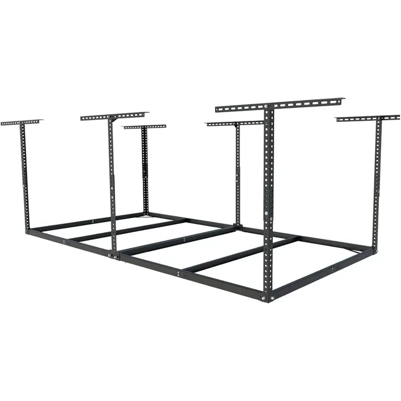 

4x8 Overhead Garage Storage Rack without Decking,Heavy Duty Metal Ceiling Storage Racks,600lbs Weight Capacity,Black