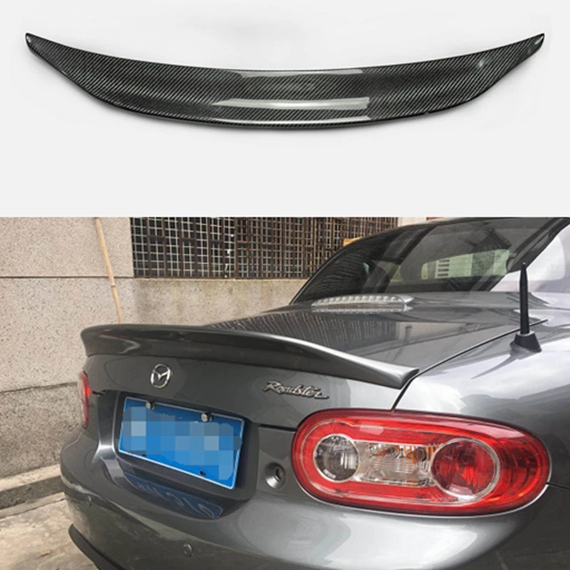 For MX5 NC Roster Miata EPA Type 3 2009-2015 Carbon Fiber Rear Trunk Spoiler Tail Boot Lip Wing Car Styling