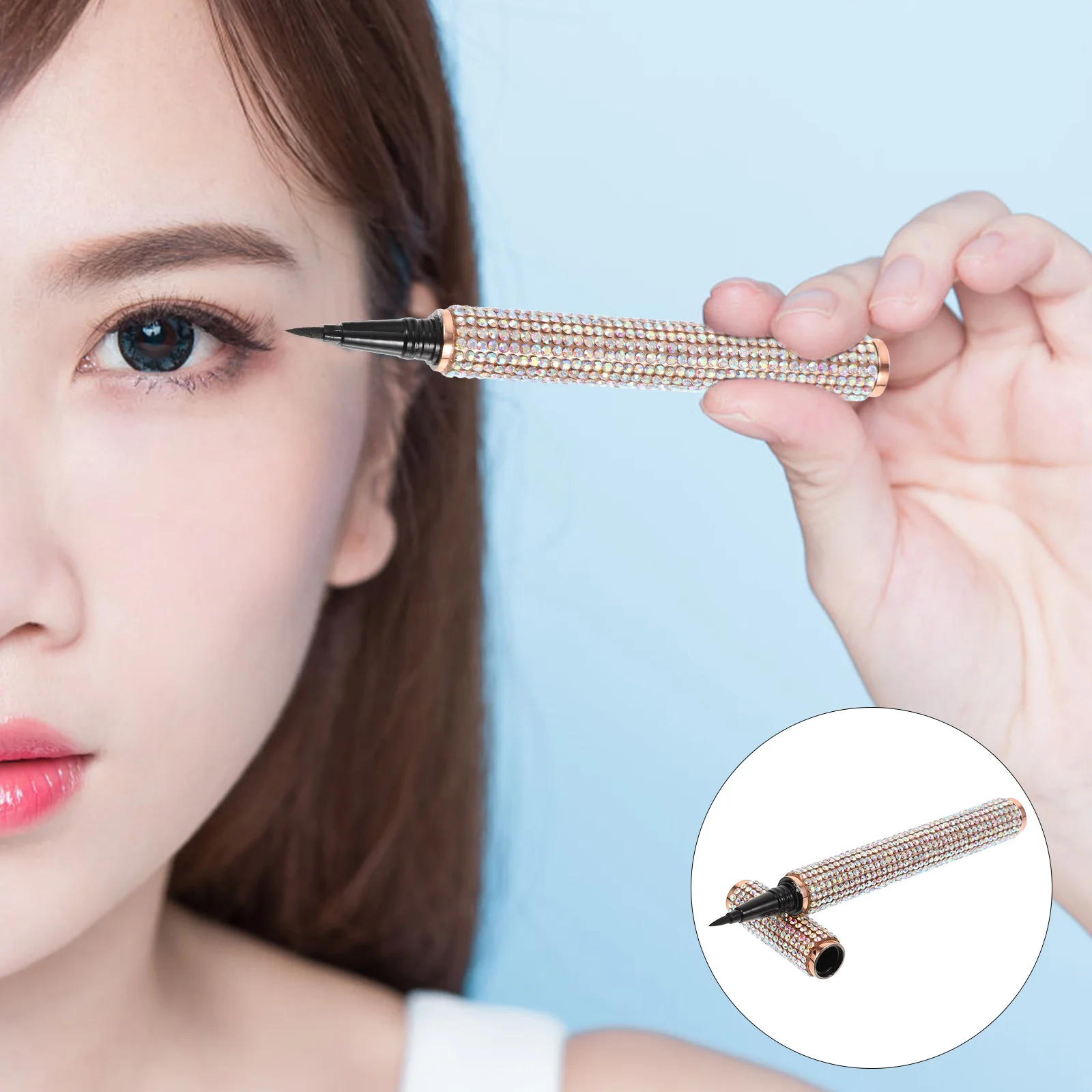 

Eyeliner Accessory Self-adhesive Brown Full Diamond Makeup Supply Plastic Beauty Pen Grooming Black Waterproof