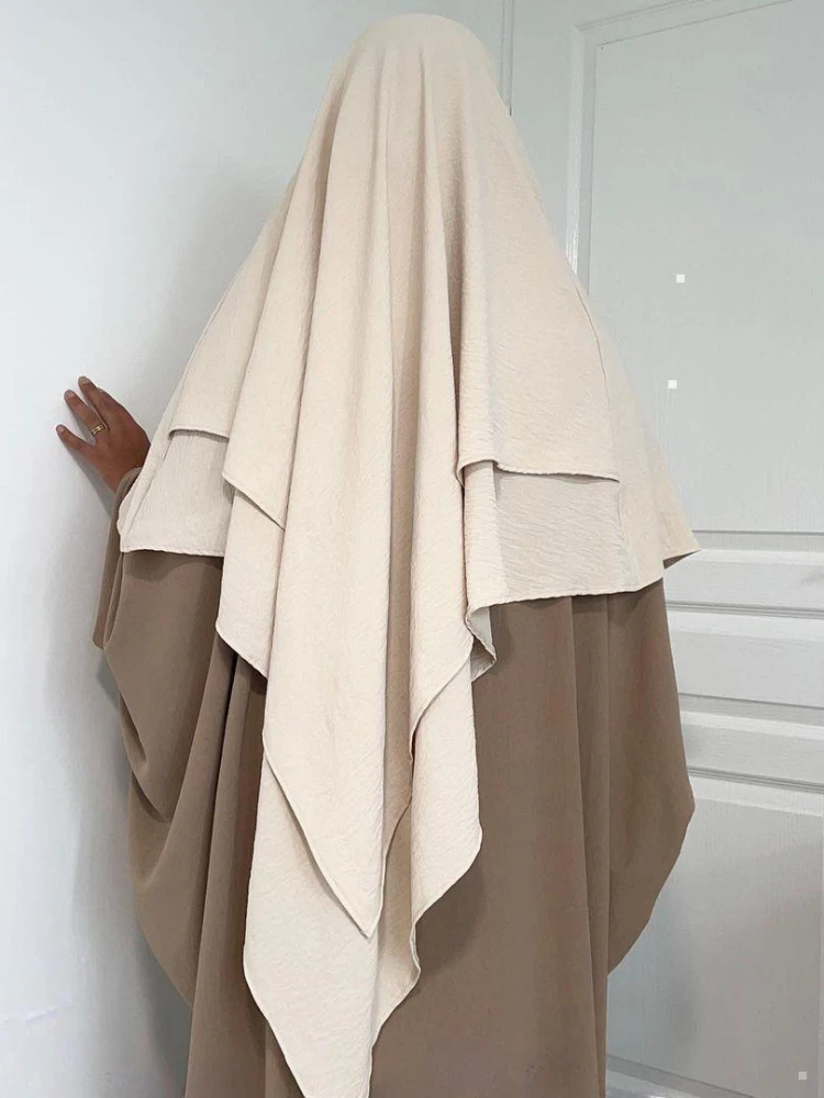 Longo khimar ramdan eid muçulmano longo hijab headcarf feminino uma peça khimars jubha roupas islâmicas hijabs musulman vestuário de oração