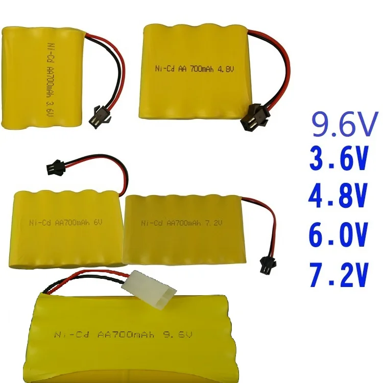 3.6V 4.8V6V7.2V9.6V NI-CD battery 700mAh for RC Toys Cars Trucks Tank Guns RC TOYS 700mAh batter