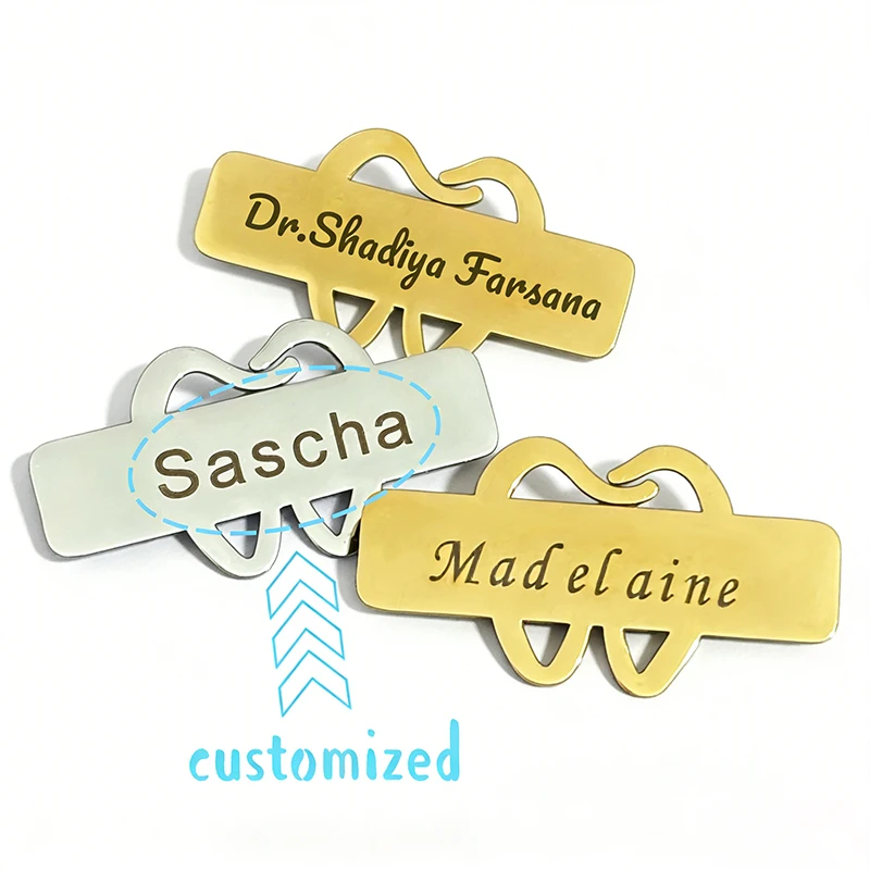 

Teeth Shape Dentist Name Customized Pins Brooch Stainless Steel Jewelry Man Woman Healthcare Worker Name Badge Personalized Pin