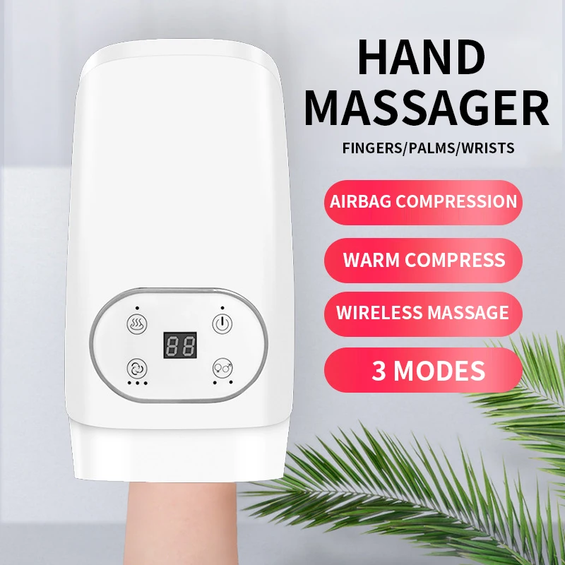 Electric Hand Massage Device Heat Air Compression Palm Massager Beauty Finger Wrist Spa Relax Pain Relief Hand Care Best Gift