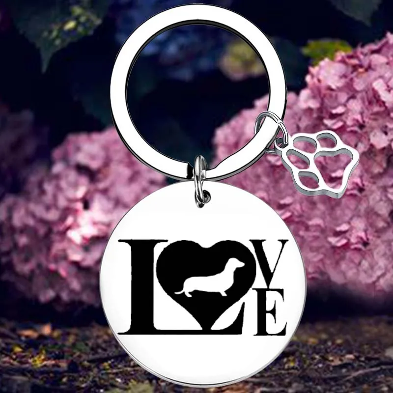 love Weiner Dog Gifts Keychain Dachshund Lovers Key Rings Daschund Dog Gifts Birthday Anniversary gifts