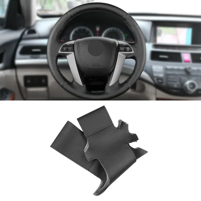 

Черные перфорированные кожаные автомобильные аксессуары, накладка на руль для Honda Accord 8th Crosstour Odyssey 2010 2011 2012 2013
