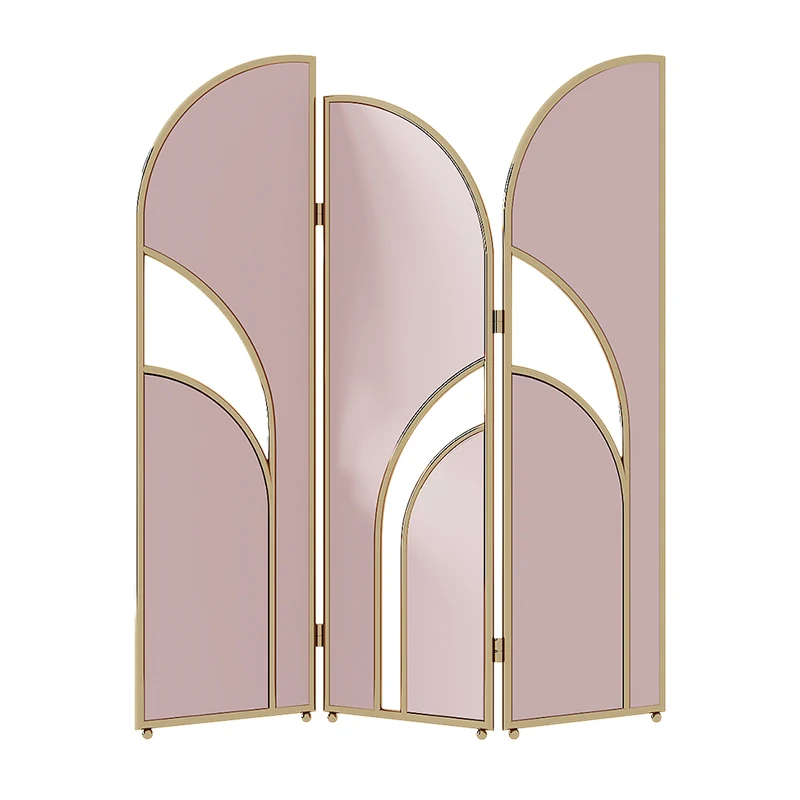 

Stainless steel light luxury screen partition, living room folding, mobile modern simplicity, metal entry, entrance hotel office