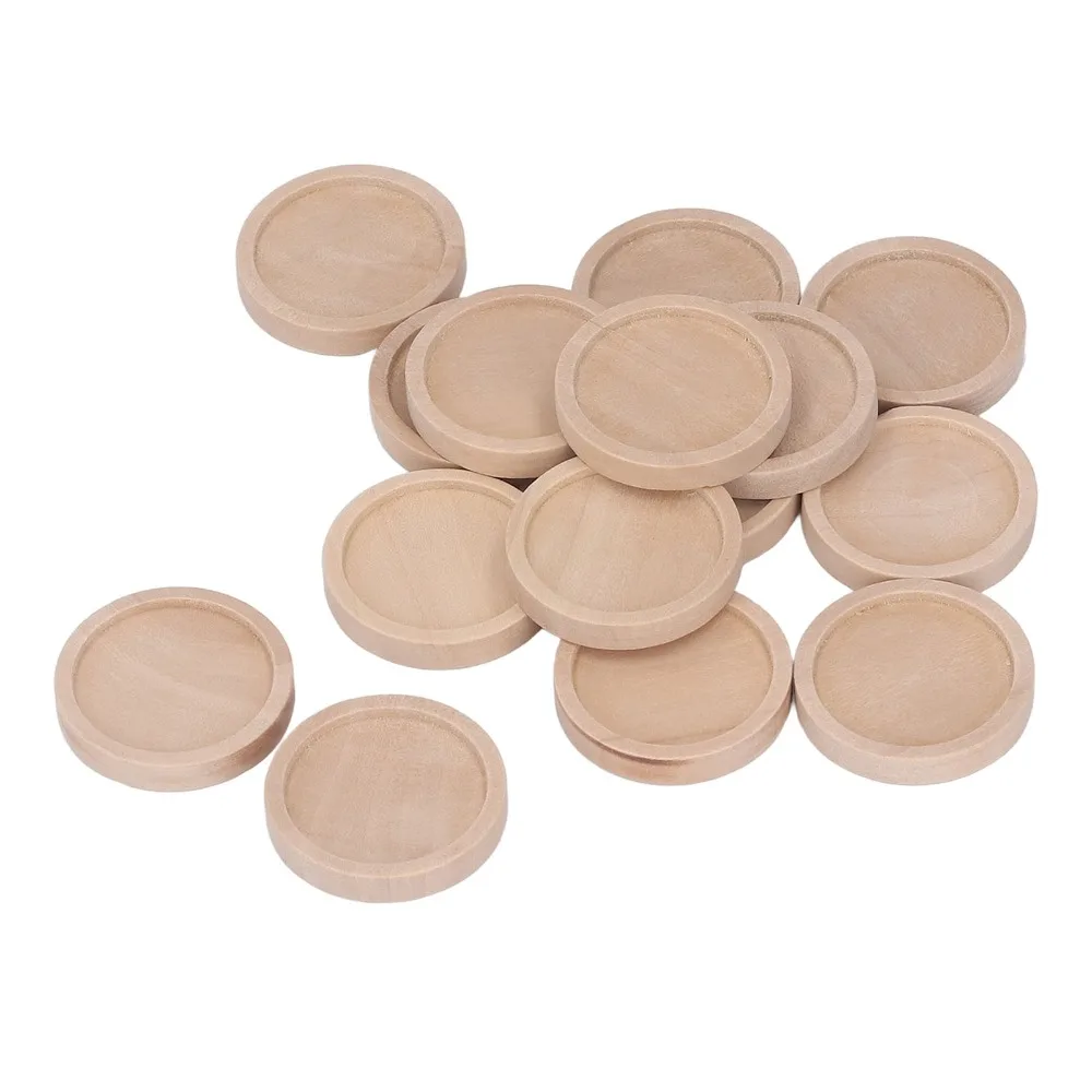 

50pcs Round Wood Pendant Trays 30mm Unfinished Surface Bezel Pendant Trays Wood Jewelry Making Supplies Jewelry Making