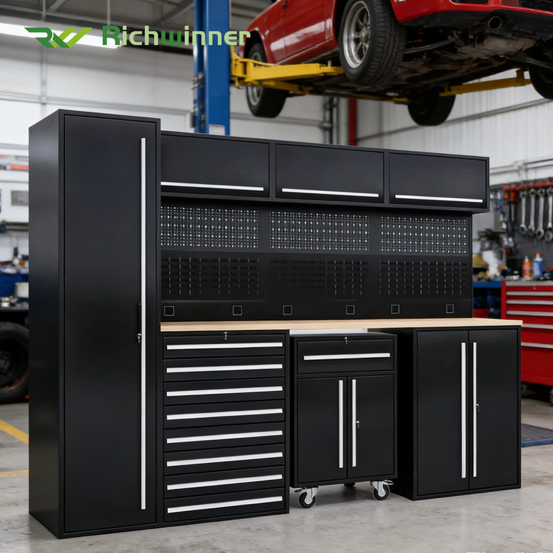 Heavy-duty Tool Cabinet and Trolley Combination High-quality Steel Build for Storage in Garage Warehouse and Factory Unit