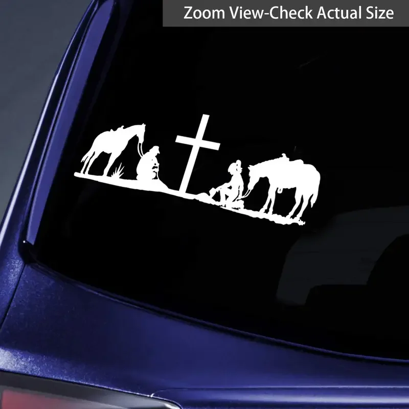 1pc Cowboy Cowgirl Home Rodeo Cross Horse Fashion Car Stickers, For Laptop, Water Bottle, Car, Truck, Auto Accessories, Decals