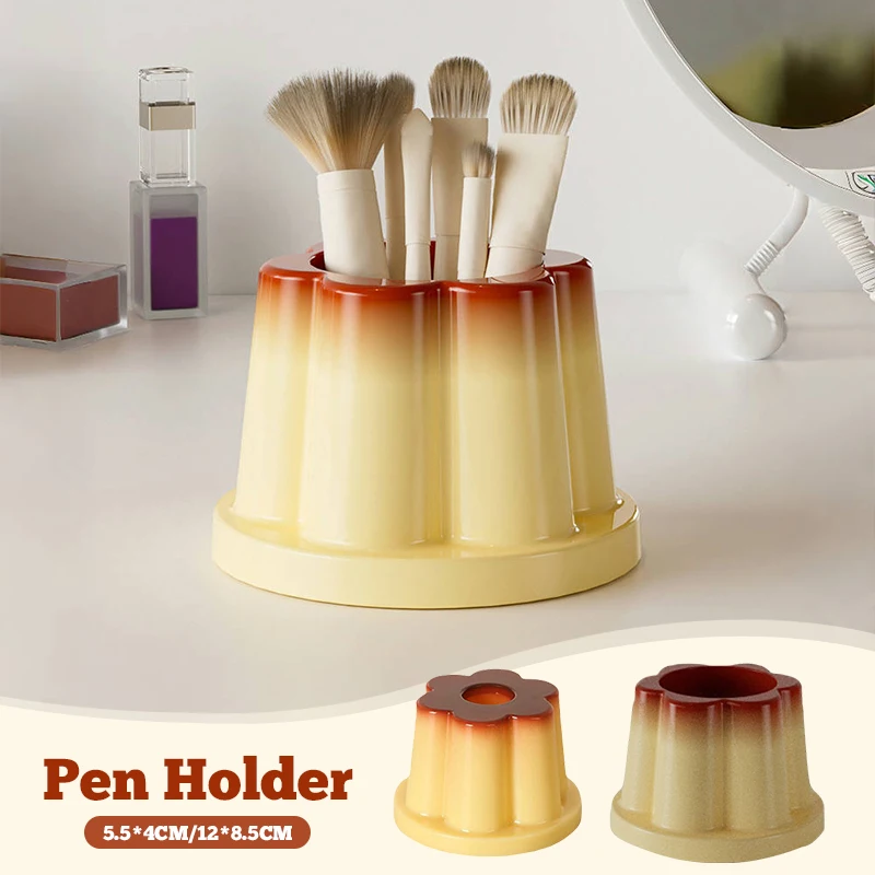 

Creative Pudding Pen Holder Mini Portable Plastic Yellow Jelly Shape Desktop Pencil Holder Organizer Office Ornament