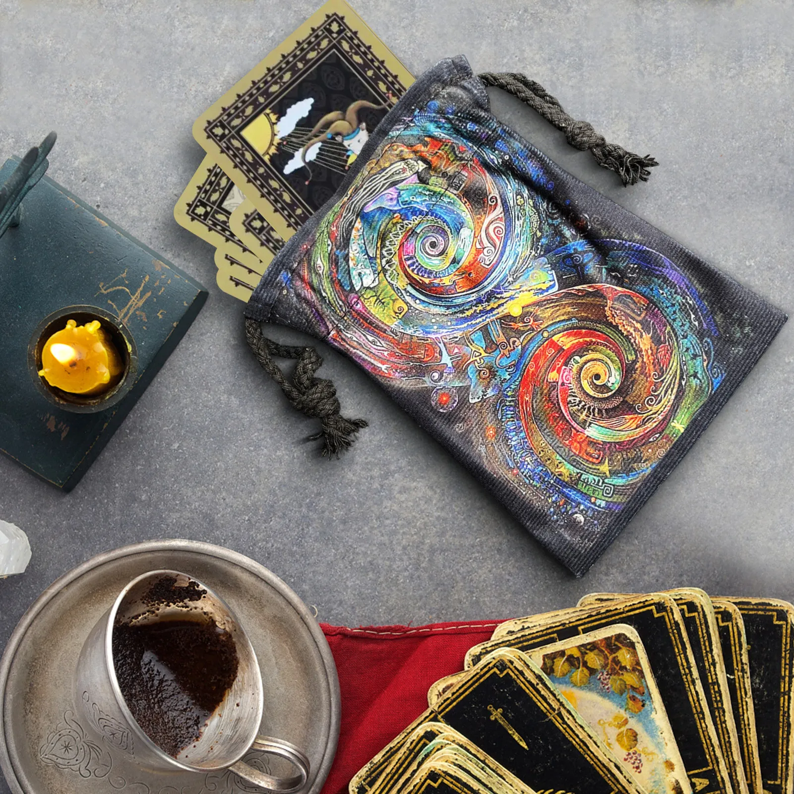 Tarot Storage Bag Tarot Dice Bag Velvet Tarot Pouch Printed Tarot Pattern Bag Pouch Tarot Bag Dice Bag Card Bag Jewelry Pouch