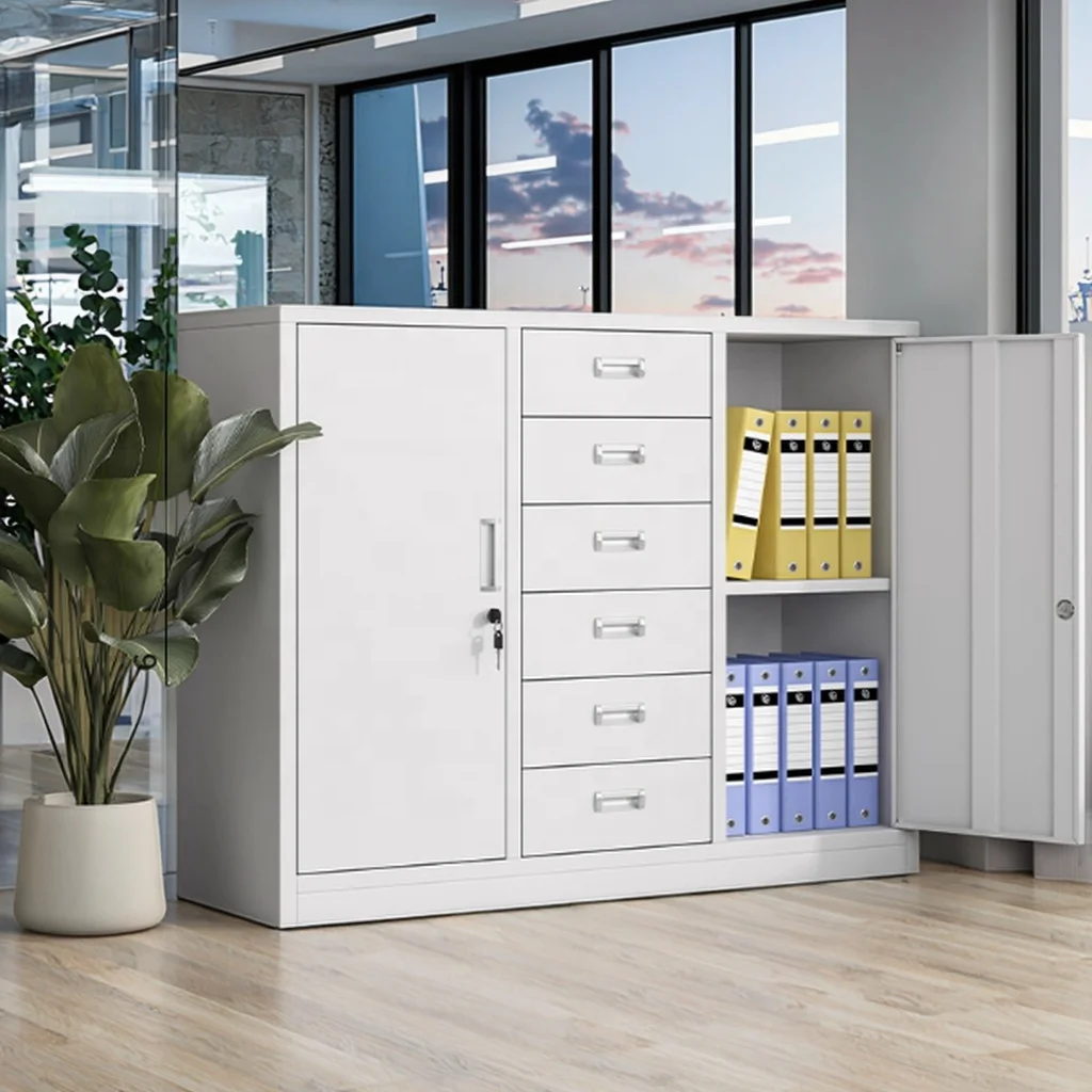 Home Office Iron Sheet File Cabinet Financial Voucher Archive Steel Locker For Employee Dormitory Storage