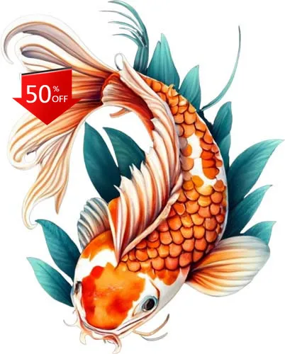 

Watercolour Koi Fish Wall Vintage Boat Walls Truck Laptop Decoration Cool Aesthetic Funny Cute
