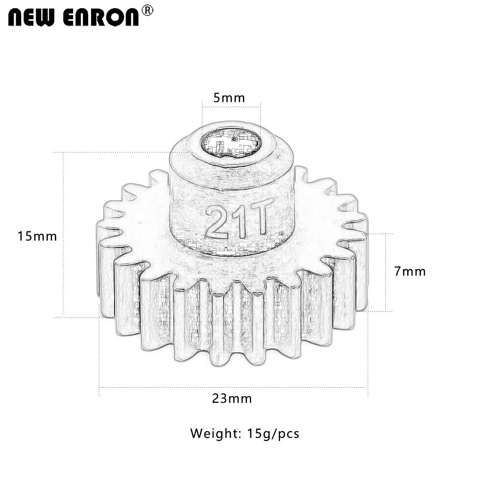 NEW ENRON Steel Pinion Gear 15T 16T 17T 18T 19T 20T 21T Teeth 1 Mod 5MM Shaft  #6491X FOR RC Traxxas XMaxx 77086-4 E-Revo