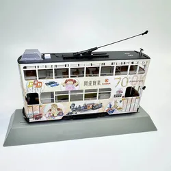 HO 1/87 Train Model BACHMANN Hong Kong Tram with Light Ding Ding Car Train Model Toy