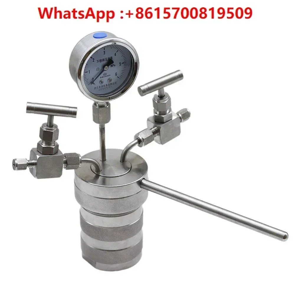 Hydrothermal synthesis Autoclave Reactor vessel +inlet outlet gauge  100ml  6Mpa