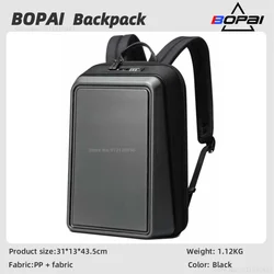 BOPAI Men Anti-Theft Waterproof EVA Hard Shell Carbon Gaming Pack E-Sports Laptop Backpack Business Travel Expandable Backpacks